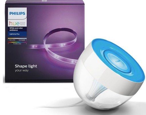 Philips Hue Iris + 2 Meter Hue White & Color Lightstrip für 84,99€ (statt 137€)