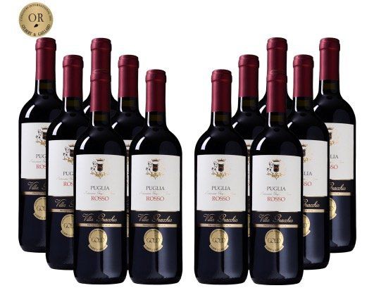 12 Flaschen Villa Gracchio Rosso für 45€   goldprämierter Rotwein aus 2017