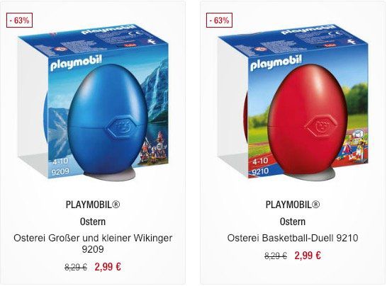 Playmobil Ostereier gefüllt mit Spielzeug ab 2,99€ (statt 5,49€)