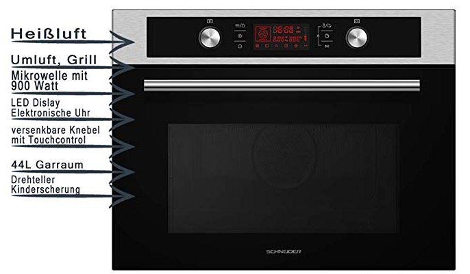 Schneider EKOM 44 Einbau Backofen mit Mikrowellenfunktion und Touch Control für 389€ (statt 480€)