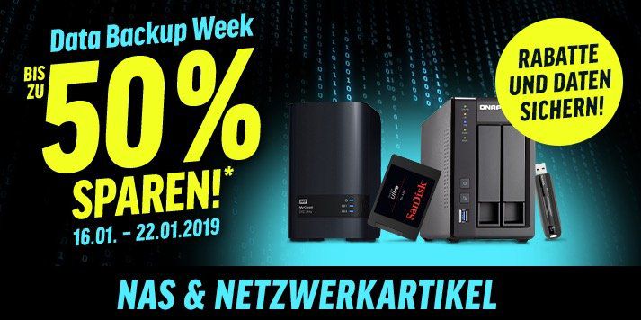 Data Backup Week bei Notebooksbilliger bis Mitternacht   z.B. SanDisk Ultra 3D SSD 500GB für 70,21€ (statt 78€)