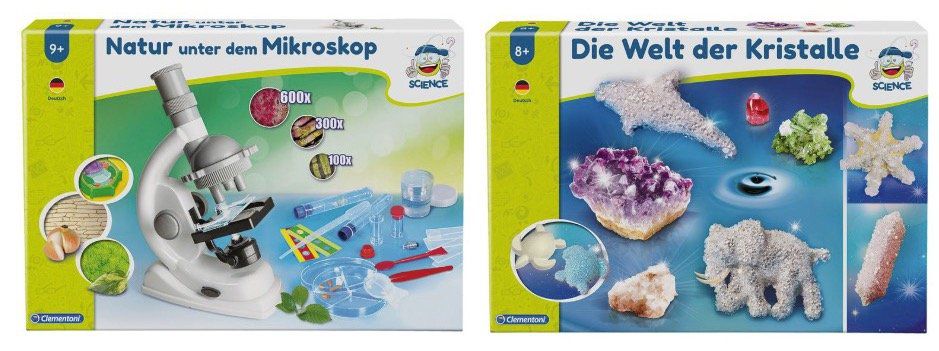 Clementoni Kinder Experimentierkasten Welt der Kristalle oder Natur unter dem Mikroskop für je 9,99€ + VSK