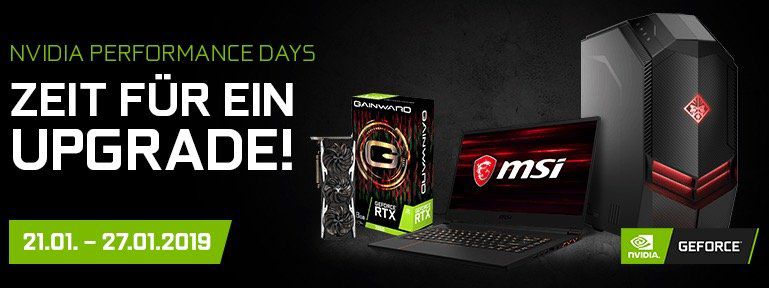 Nvidia Performance Days bei Notebooksbilliger   z.B. Gainward GeForce GTX 1070 8GB für 297,99€ (statt 355€)