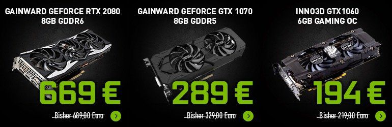 Nvidia Performance Days bei Notebooksbilliger   z.B. Gainward GeForce GTX 1070 8GB für 297,99€ (statt 355€)