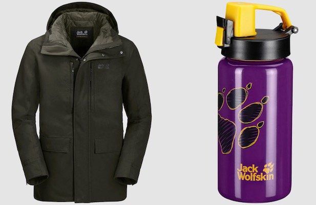 Jack Wolfskin West Coast Herren Hardshelljacke (XL + XXL) + Kinder Trinkflasche für 100,85€ (statt 129€)