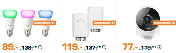 Saturn Late Night smart Licht & Home Aktion: z.B. D LINK DCS 8100LH IP Kamera für 77€ (statt 105€)