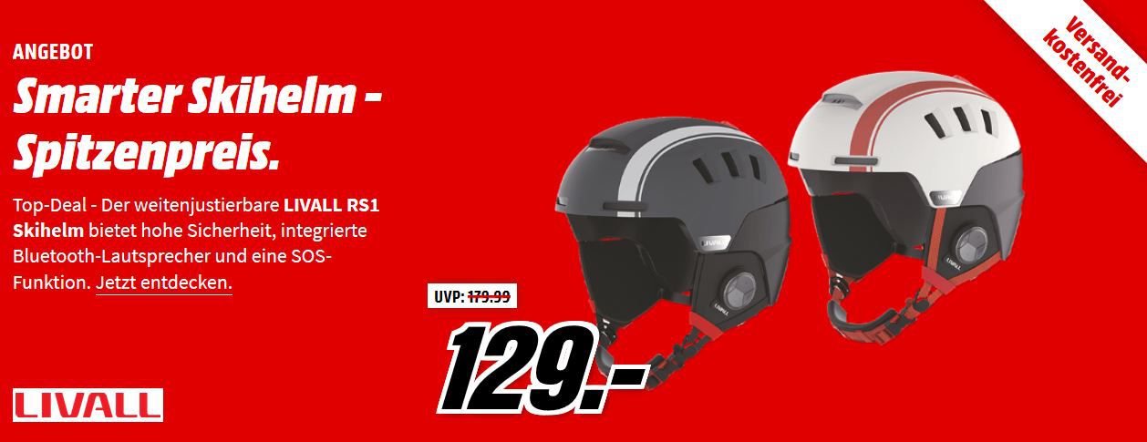 LIVALL RS1   Ski & Snowbord Helm mit Funkverbindung für 89€ (statt 105€)