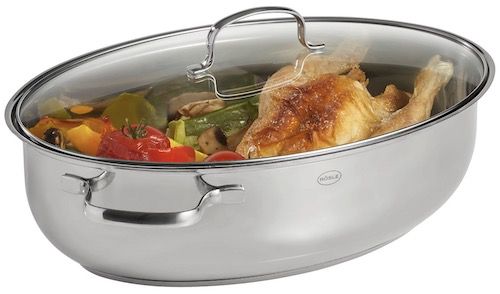Rösle Elegance   Edelstahl Bräter 8l oval Glasdeckel für 38,40€ (statt 55€)