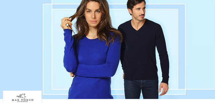 Max Tonso Cashmere Sale bei Vente Privee   z.B. Kaschmir Pullover ab 65,99€