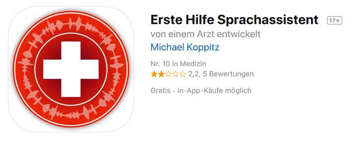 iOS: Erste Hilfe Sprachassistent gratis (statt 4,49€)