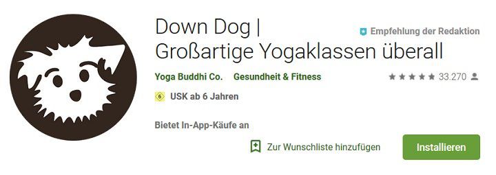 Android: Yoga App Down Dog kostenlos (statt 29,99€)