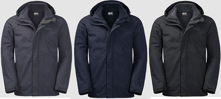 Jack Wolfskin Pouring Rain Herrenjacke in drei Farben für je 132,53€ (statt 180€)