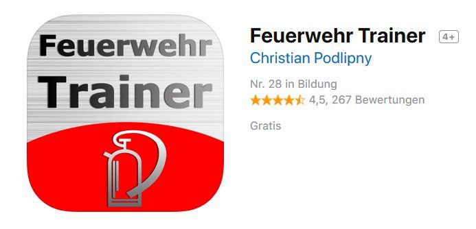 Feuerwehr Trainer gratis im AppStore