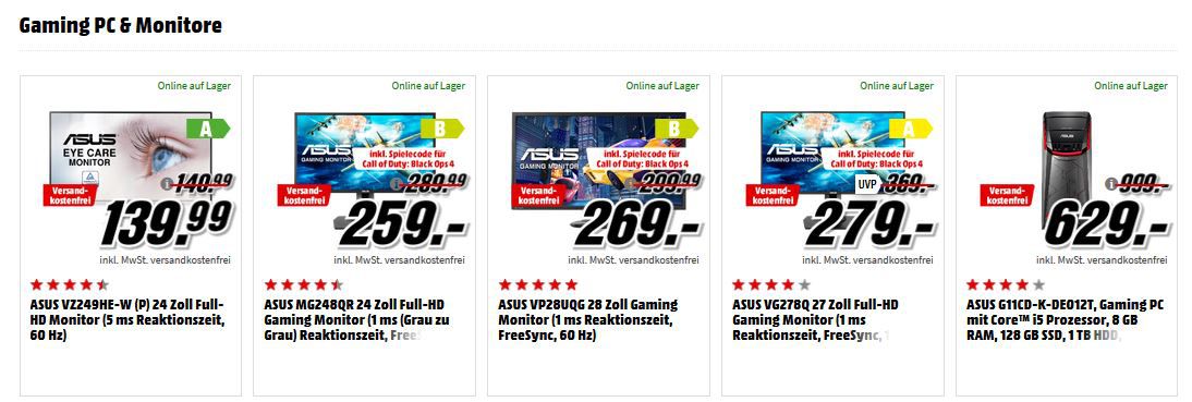 Media Markt Asus Notebook Tiefpreisspätschicht: z.B. ASUS ZenBook S UX391UA mit i7  256GB SSD für 988€ (statt 1.204€)