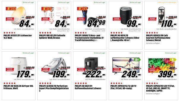 Media Markt Marken Sparen: günstige Artikel von Philips, Singer, Tefal und Clatronic