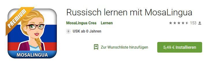 Android/iOS: MosaLingua Premium   einfach Russisch lernen kostenlos (statt 5,49€)