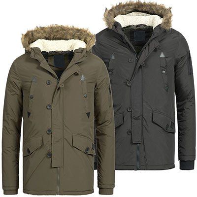 Azuonda Herren Parka mit Teddyfell für 24,90€ (statt 35€)