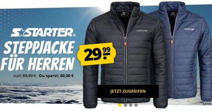 Starter Edge Herren Steppjacke für 33,94€