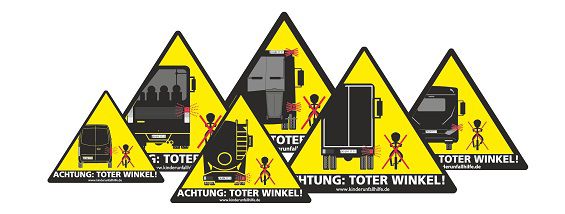 Gratis: Sicherheitsaufkleber Achtung: toter Winkel