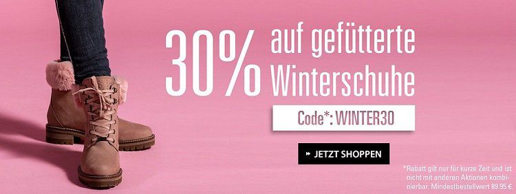 30% Rabatt auf gefütterte Winterschuhe bei Roland Schuhe