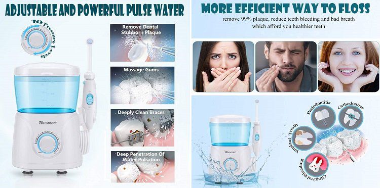 Blusmart Munddusche mit 600 ml Wassertank und 8 Düsen für 12,15€ (statt 32€)