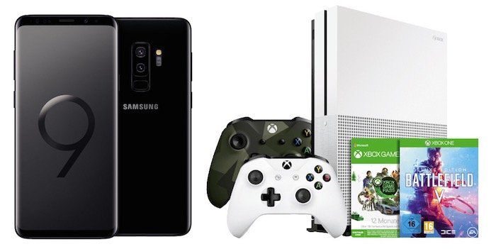 Ausverkauft! Samsung Galaxy S9+ mit Xbox One S inkl. 2 Controllern, Game Pass (12 Monate), Battlefield 5 für 40€ + O2 Flat mit 20GB LTE Max für 34,99€ mtl.