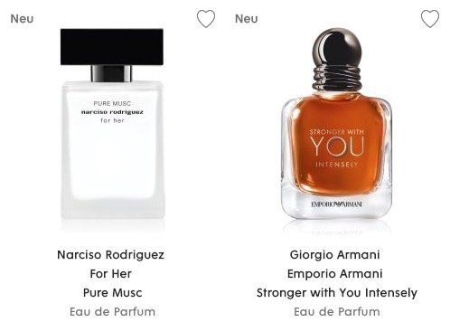 Duft Neuheiten mit 20% Rabatt bei Flaconi   z.B. 30ml Giorgio Armani Stronger With You Intensly Eau de Parfum für 40,76€