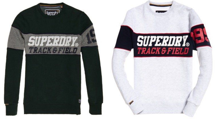 Superdry Triple Drop Track Sweatshirt in dunklem Grün oder Weiß für je 37,76€ (statt 49€)