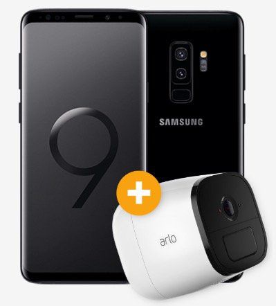 Knaller! ? Samsung Galaxy S9+ inkl. V Camera Arlo Go für 4,95€ + 96€ Cashback + Vodafone Smart L+ mit 7GB LTE (young 12GB) für 36,99€ mtl.