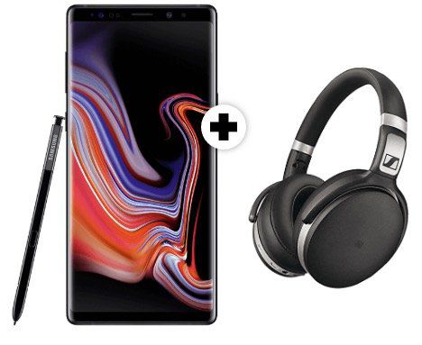 Samsung Galaxy Note 9 + Sennheiser HD 4.50 für 1€ + o2 Free M mit 20GB LTE für 39,99€ mtl.