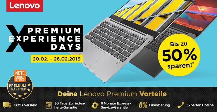 Lenovo Premium Notebooks, PCs und Tablets bis  50% reduziert