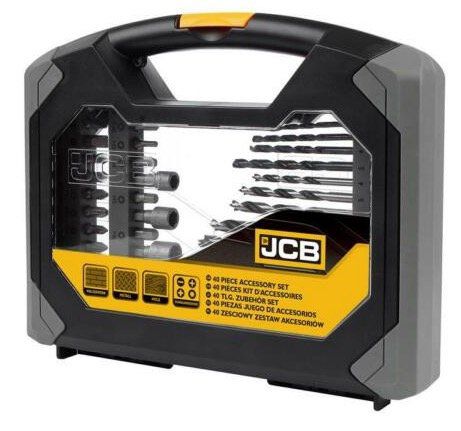 JCB 40 teiliges Bit , Bohrer , Steckschlüssel  und Kegelsenker Set für 9,90€ (statt 15€)