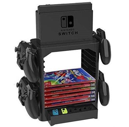 Nintendo Switch Ständer mit Controller Halterungen und für max. 10 Spiele für 19,90€ (statt 37€)