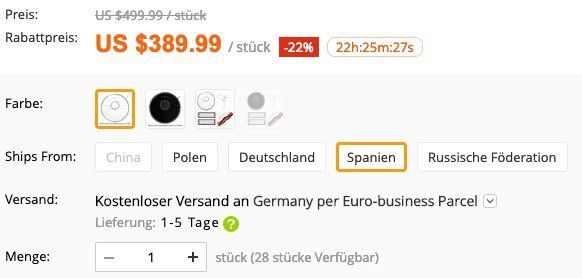 Ausverkauft! Xiaomi Mi Roborock Saugroboter mit Wischfunktion (2. Generation) für 345€