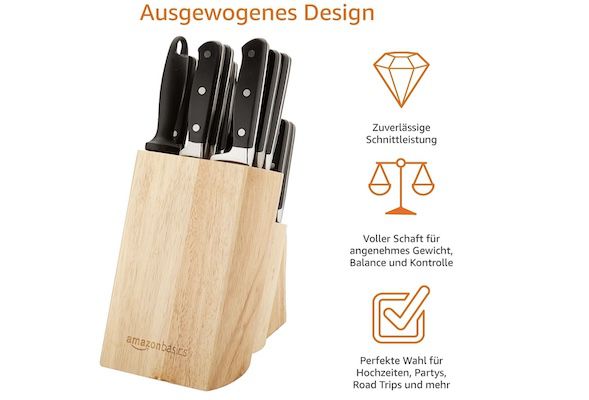 AmazonBasics Premium Messerblock 18 teilig für 52,39€ (statt 63€)