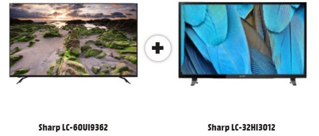 SHARP LC 60UI9362 LED TV 60 UHD TV + Sharp LC 32HI3012 für 699€ (statt 885€)