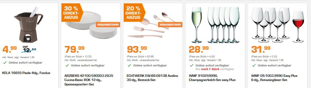 Saturn Haushalts Blitzangebote: z.B. WMF Jette Windlicht für 26,99€ (statt 36€)