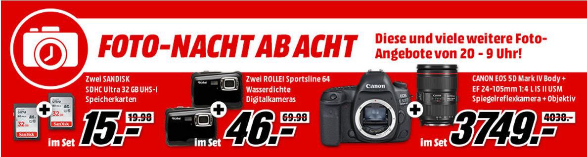 Media Markt Foto Late Night Aktion:  günstiges Foto Zubehör: z.B. ROLLEI City Traveler XL Dreibein Stativ für 99€ (statt 154€)