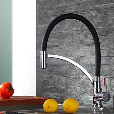 Homelody Wasserhahn mit 360° drehbarer Spiralfederarmatur in Schwarz für 39,99€ (statt 64€)