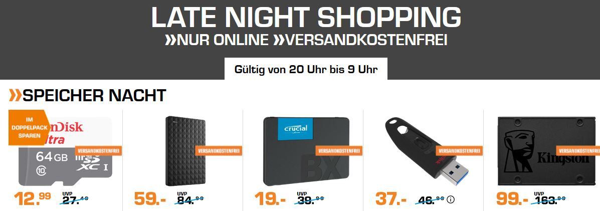 Saturn Late Night Speicher Shopping: z.B. SANDISK ULTRA USB3 Stick 256 GB für 37€ (statt 50€)