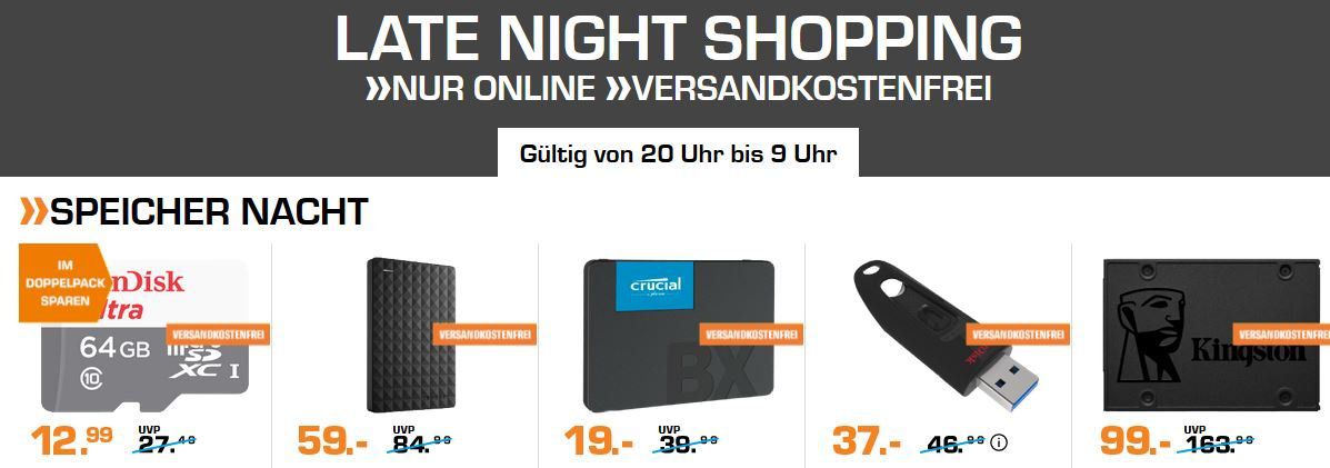 Saturn Late Night Speicher Shopping: z.B. SANDISK ULTRA USB3 Stick 256 GB für 37€ (statt 50€)