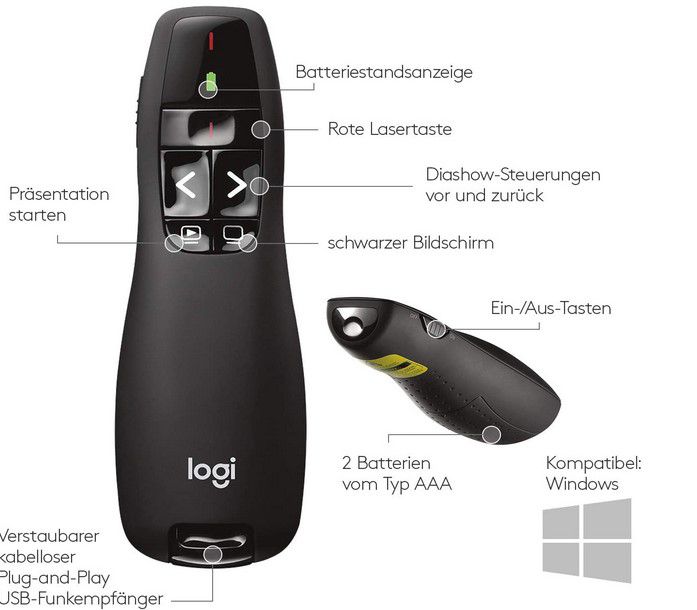 Logitech Presenter R400 für 17,90€ (statt 27€)