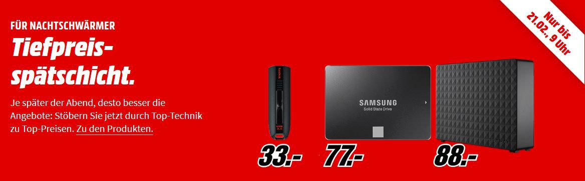 Media Markt kleine Speicher Tiefpreisspätschicht: z.B: SANDISK SanDisk Extreme USB Stick 128GB für 33€