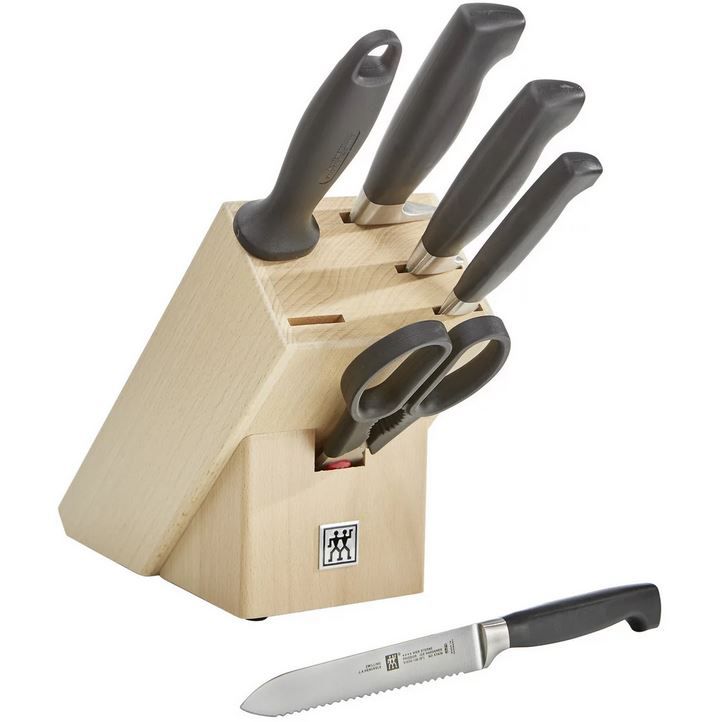 Zwilling Vier Sterne Messerblock 7-tlg. inkl. Schere u. Wetzstahl ab 95,94€ (statt 131€)