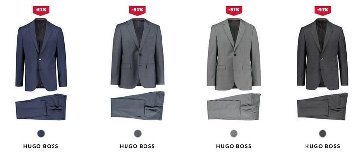 Hugo Boss Anzüge aus feiner Schurwolle in Restgrößen für 186,15€ inkl. Versand