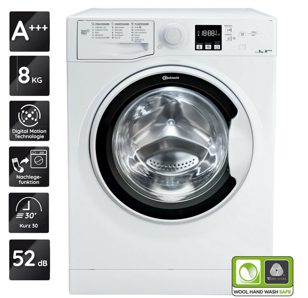 Bauknecht AF 8F4   Waschmaschine 8 kg A+++ Active Care Reload Funktion für 300€ (statt 398€)