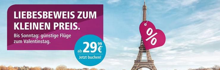 Eurowings: Wieder viele reduzierte Tickets zum Valentinstag ab 16,99€ pro Strecke