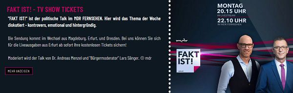 Freikarten: FAKT IST! am 12. und 26. September in Erfurt