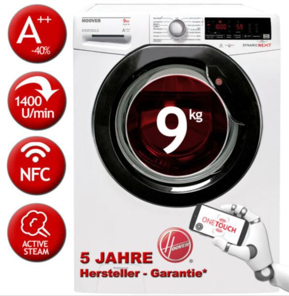 HOOVER DXOA Q49AHB7 84 9kg Inverter Waschmaschine A+++ für 349,90€ (statt 465€)