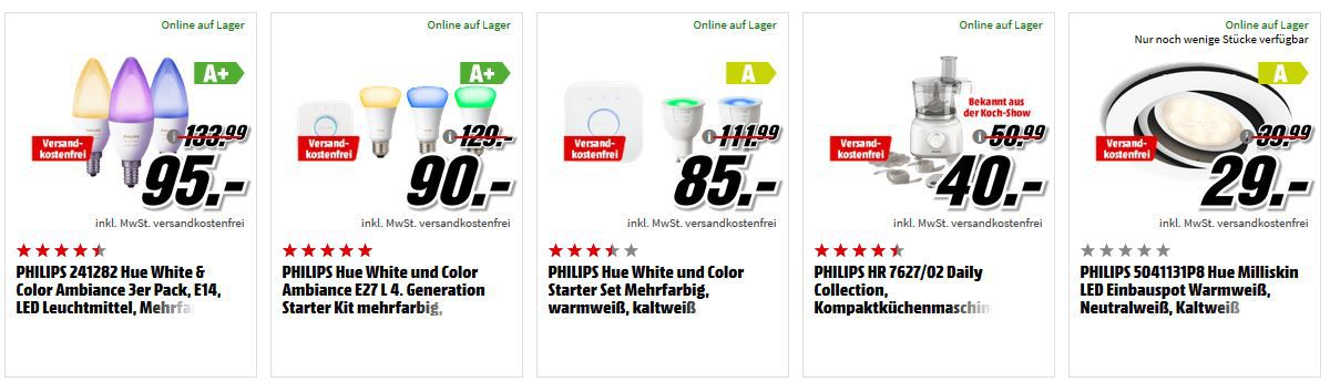 Media Markt Mega Marken Sparen: günstige Artikel von LG, Philips, JBL, Acer und Medion